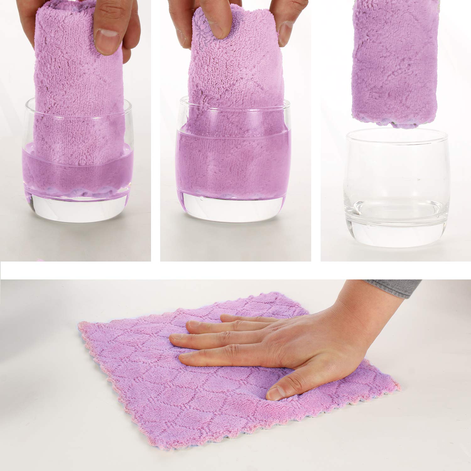 Kimteny 12-pack kitchen towels, soft and lint-free for pristine counters.