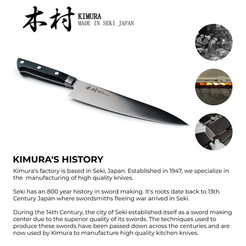 Kimura knife full tang and bolster for strength and durability