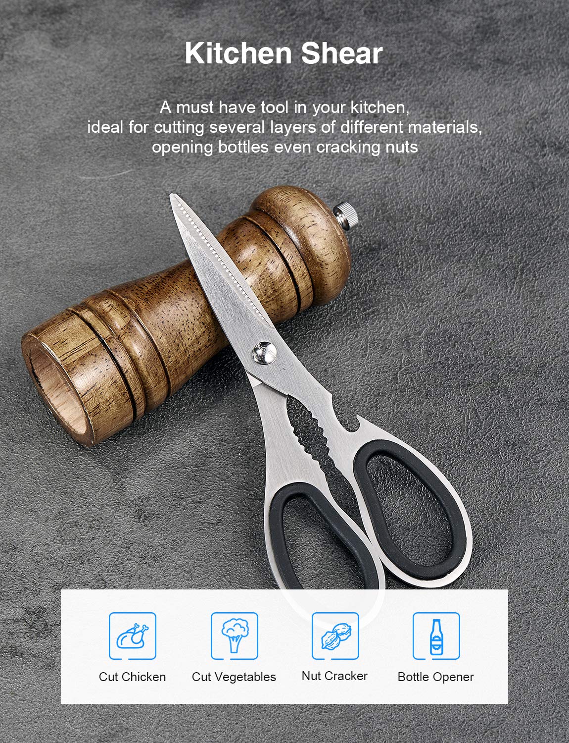 Kincano 4.5-inch utility knife for vegetables, fruits, and small tasks.