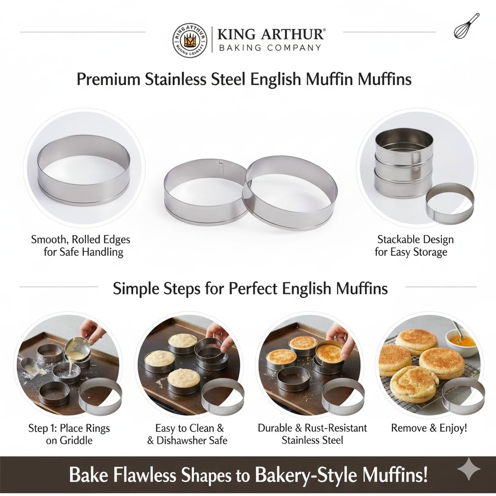 King Arthur muffin rings dishwasher-safe for quick cleanup