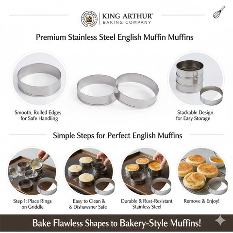 King Arthur muffin rings dishwasher-safe for quick cleanup