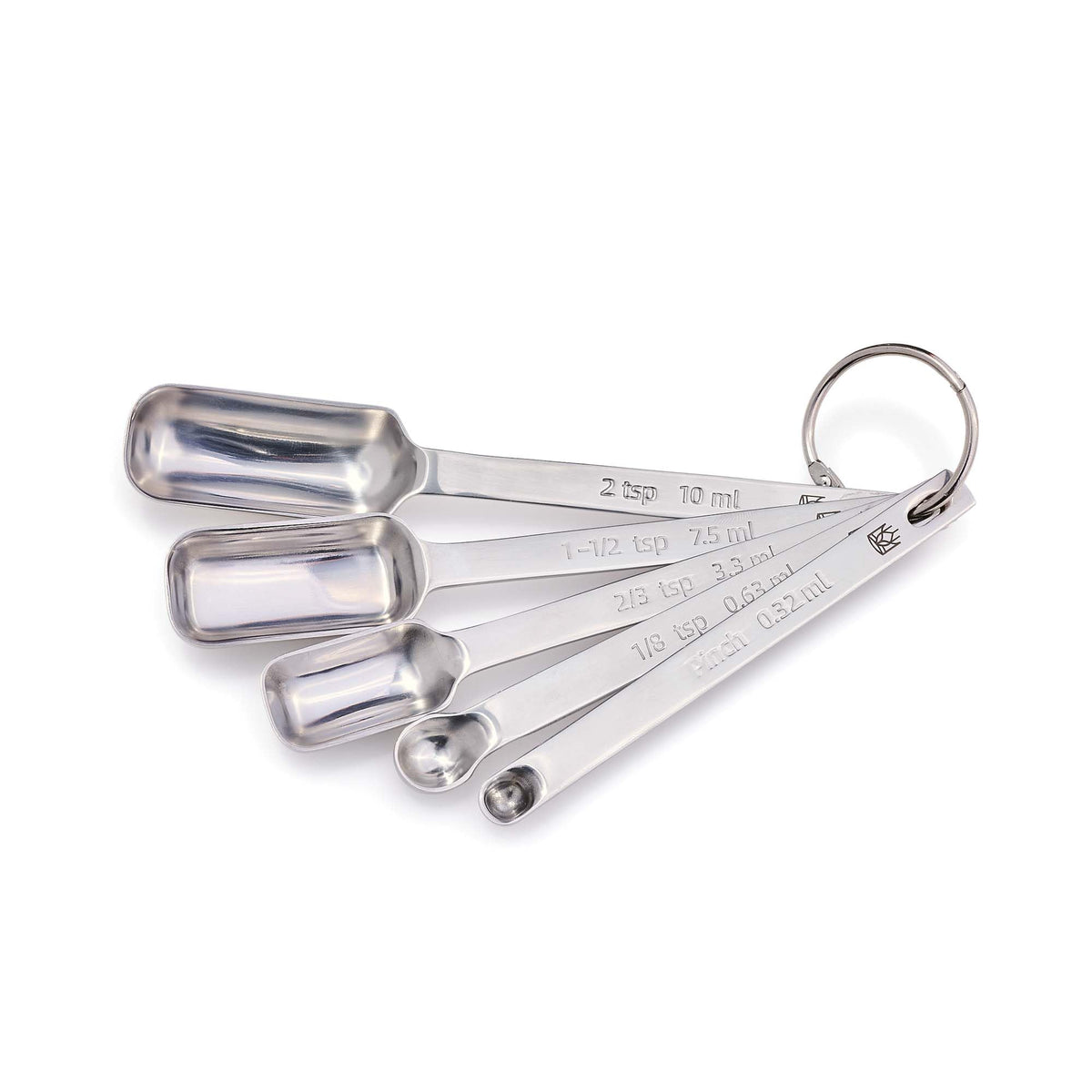 King Arthur odd-sized measuring spoons with etched markings for lasting accuracy in cooking.