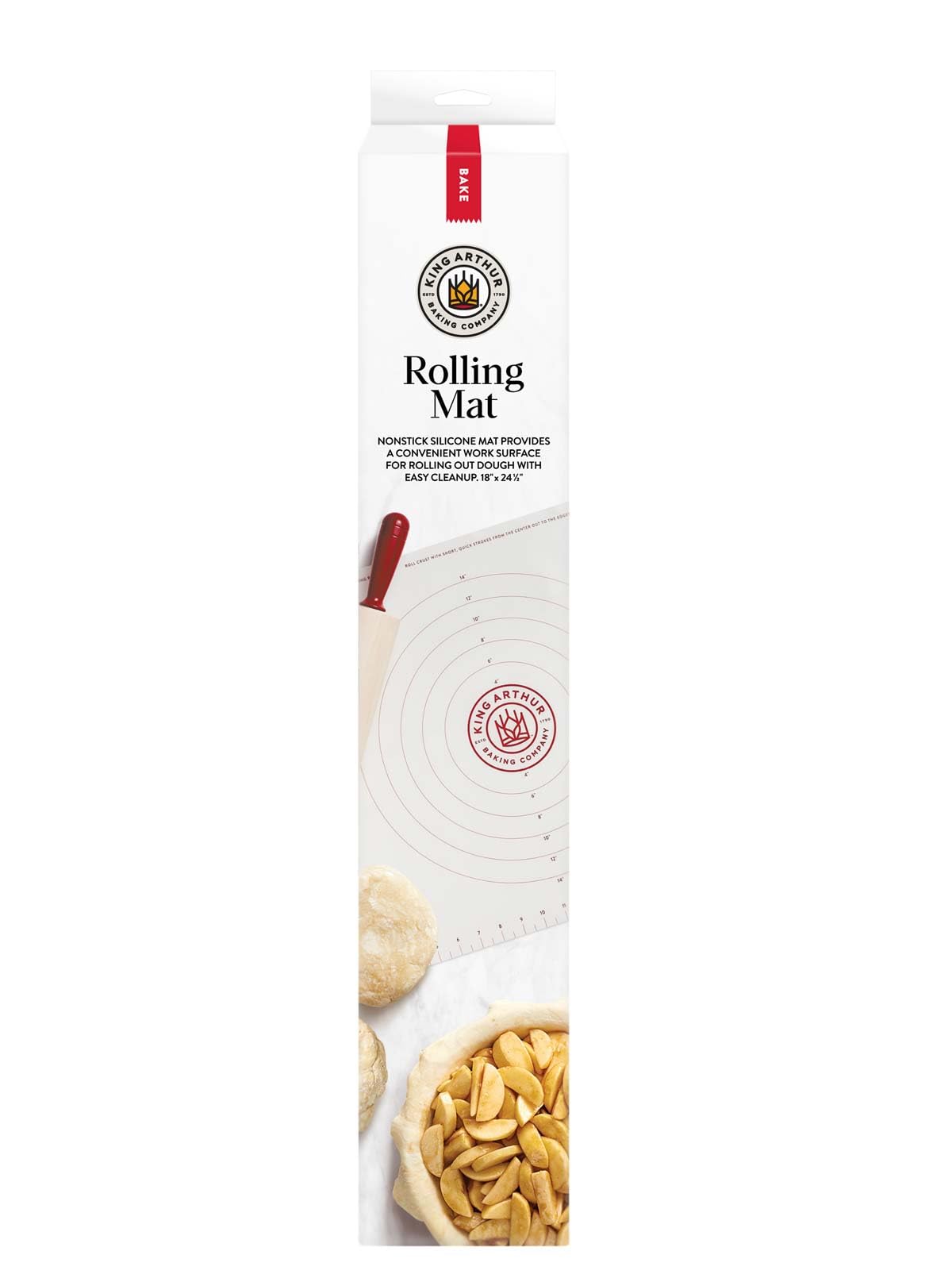 King Arthur rolling mat doubles as a baking surface for crusts.