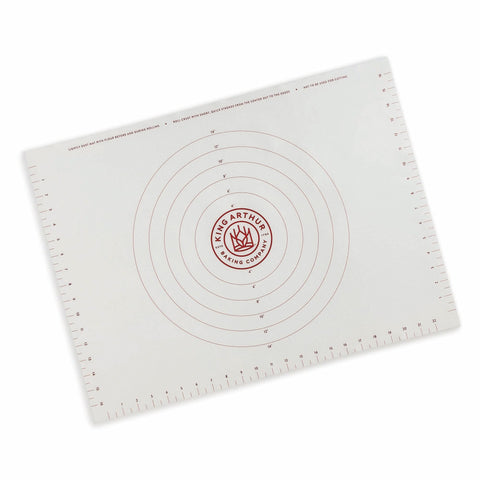 King Arthur rolling mat shows permanent measurement markings for precise sizes.