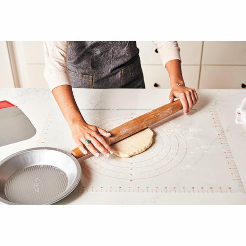 King Arthur rolling mat with non-slip base to keep dough in place.