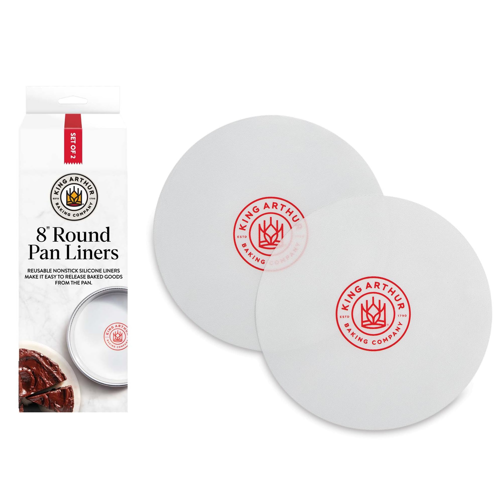 King Arthur square-round pan liner 8-inch in pan for easy release and cleanup.