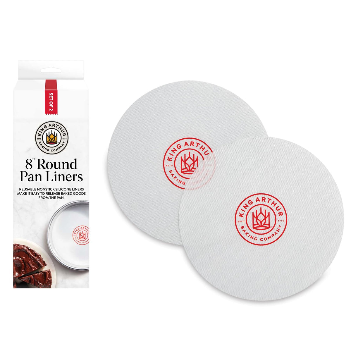 King Arthur square-round pan liner 8-inch in pan for easy release and cleanup.