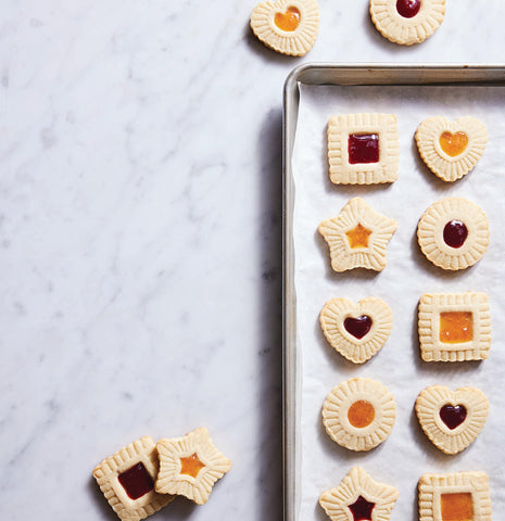 King Arthur Thumbprint cutter filled cookies with jam or caramel