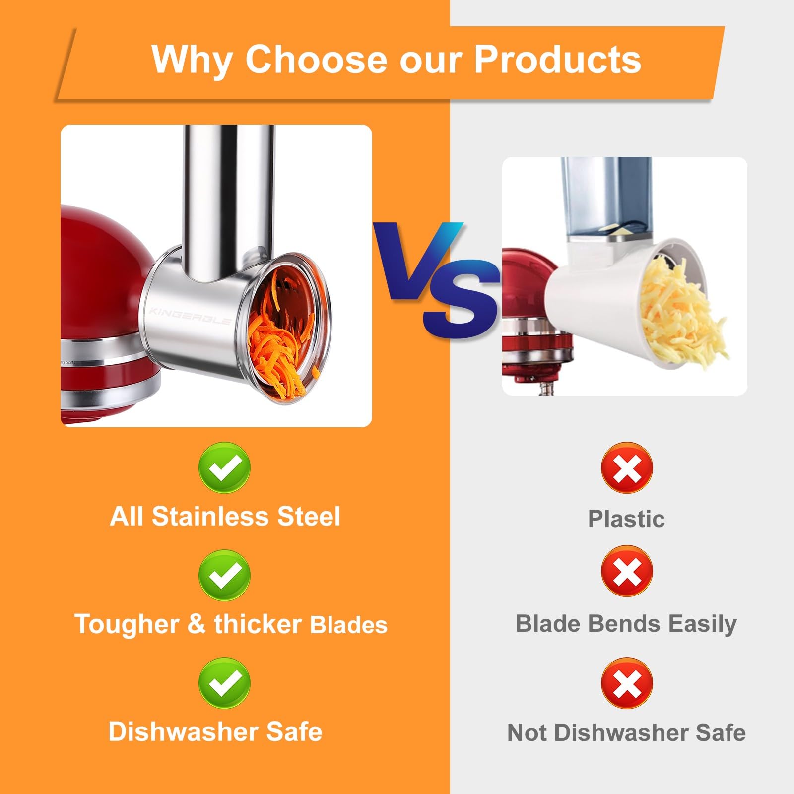 KINGEAGLE dishwasher-safe design enables easy cleanup after meal prep.