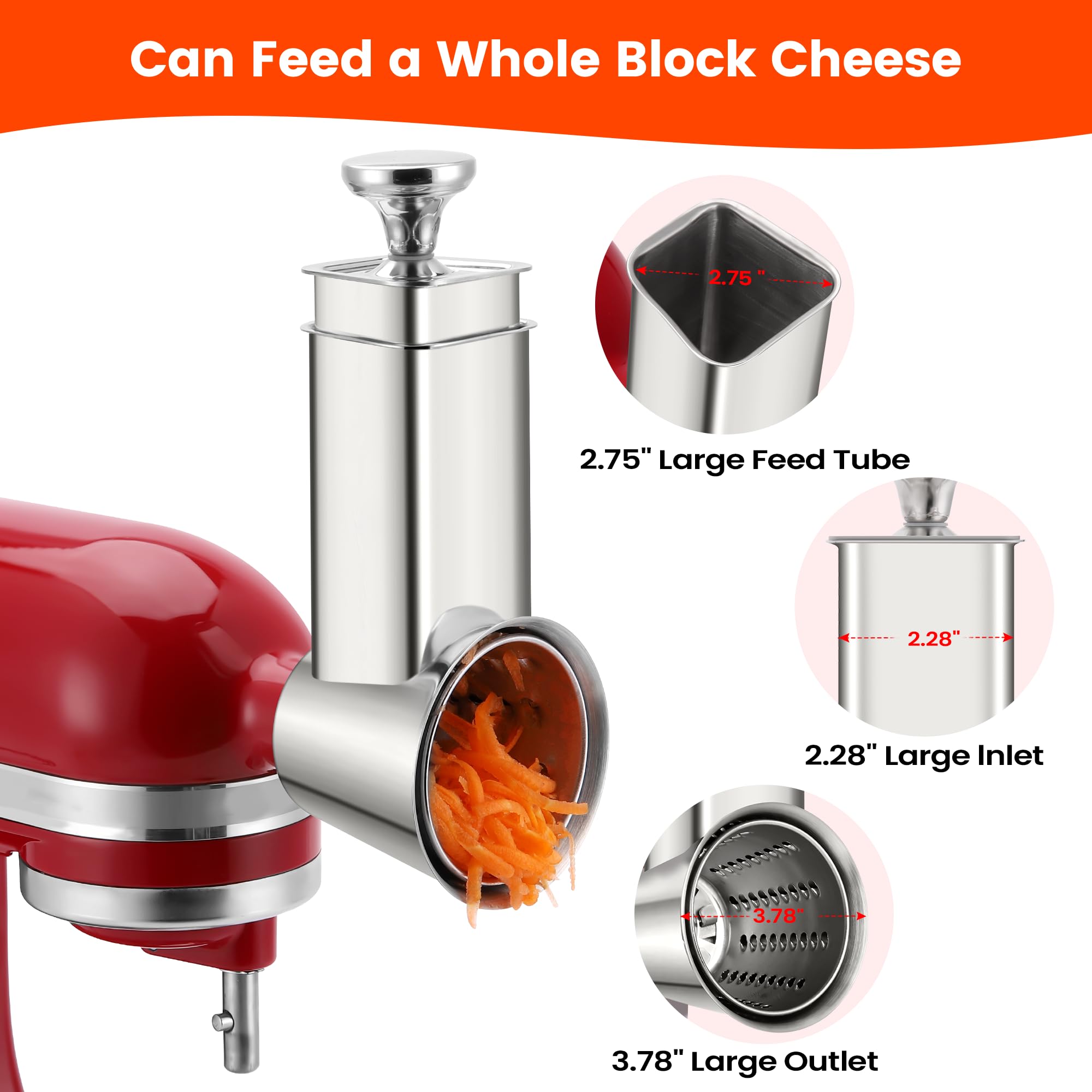 KINGEAGLE three interchangeable blades deliver precise shredding and slicing.