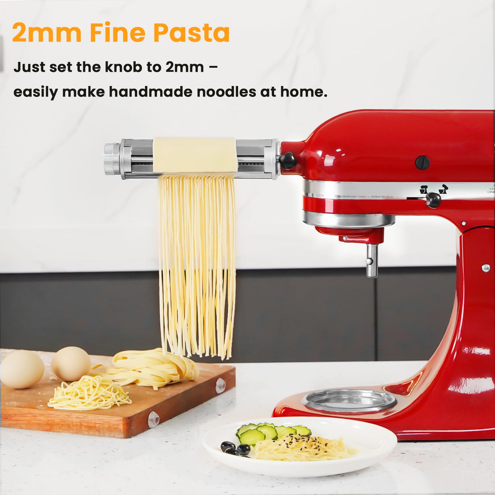 Kingeagle pasta maker attachment fettuccine cutter producing even ribbons