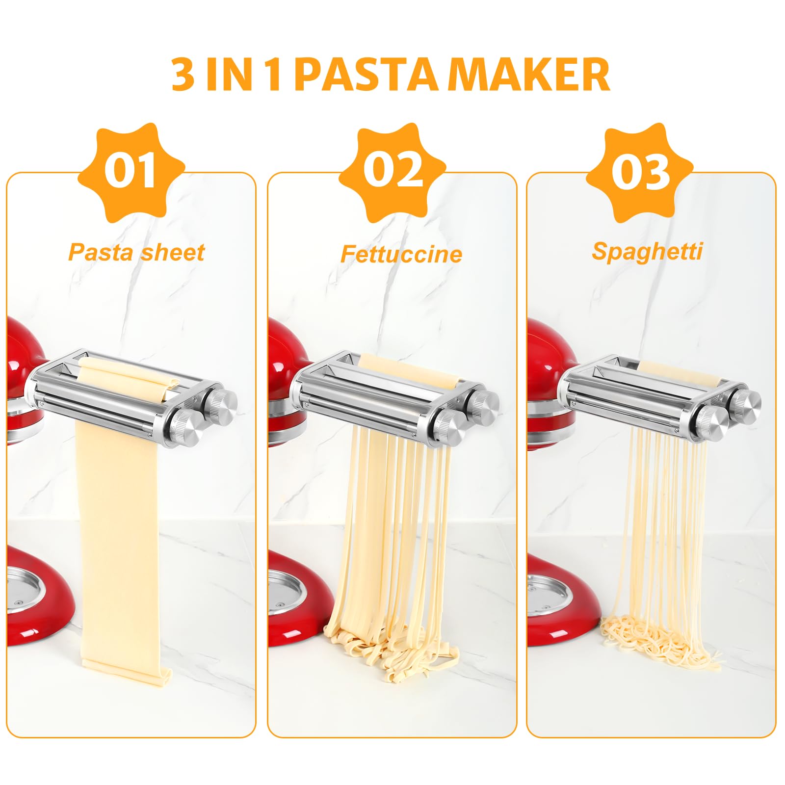 Kingeagle pasta maker attachment spaghetti cutter forming spaghetti strands