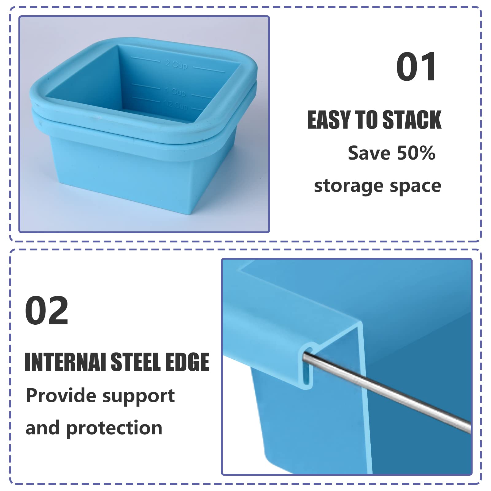 Kinggrand Kitchen 4-pack freezer trays with lids keep bulk batches organized and stackable.