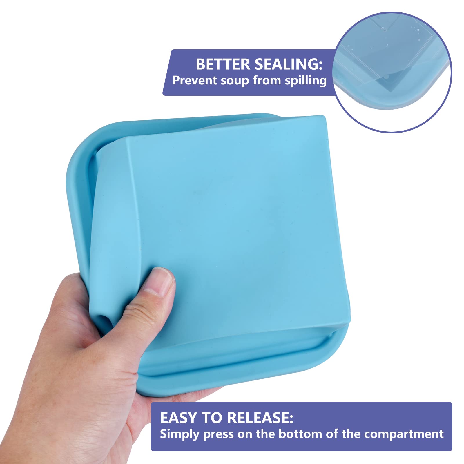 Kinggrand Kitchen compartment freezer tray with 2/1/1/2 cup markings for precise portions.