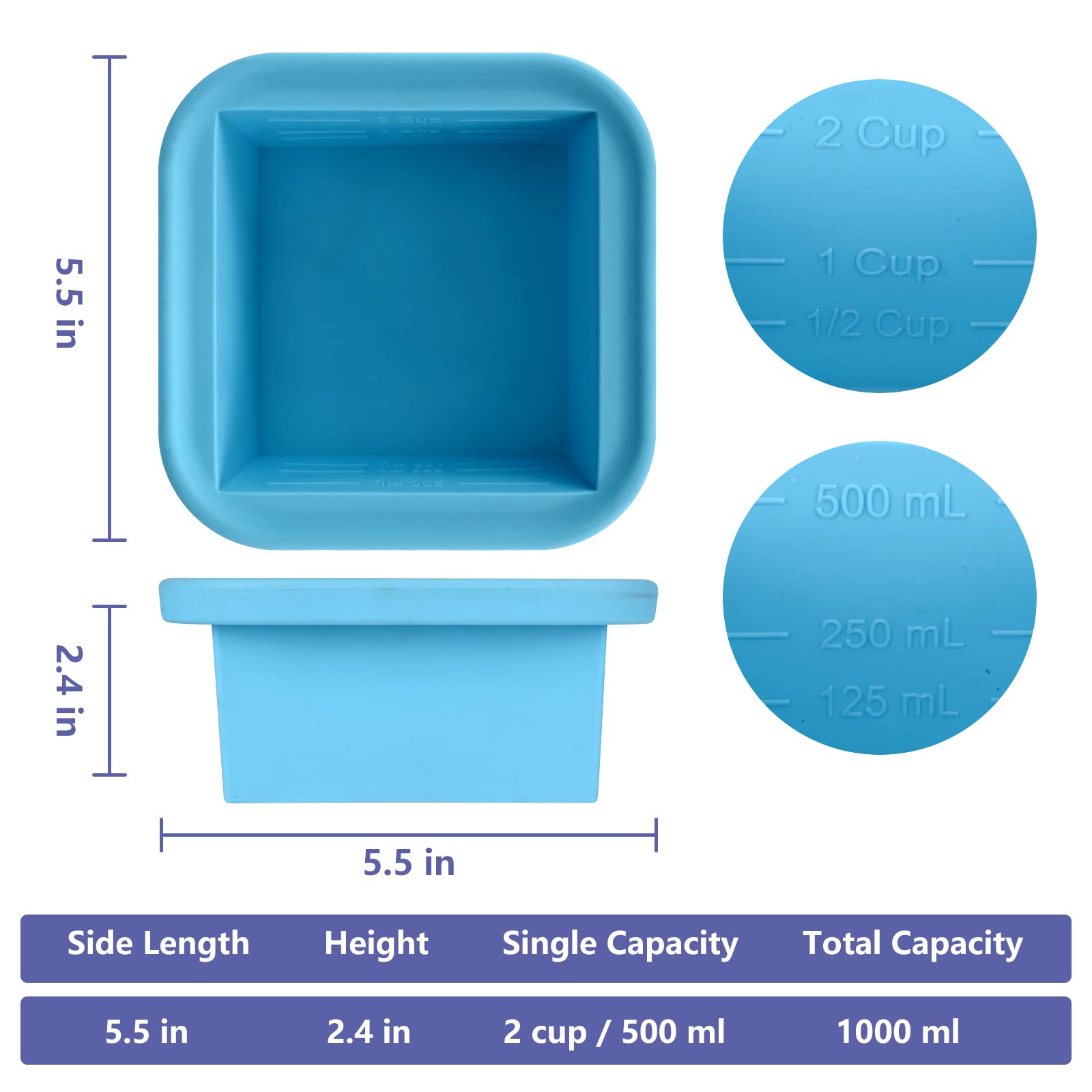 Kinggrand Kitchen oven-safe silicone freezer tray up to 415F for versatile freezing and reheating.