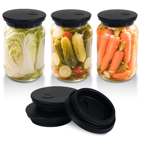 Kinggrand Kitchen silicone fermenting lids for safe, food-grade fermentation on any jar.