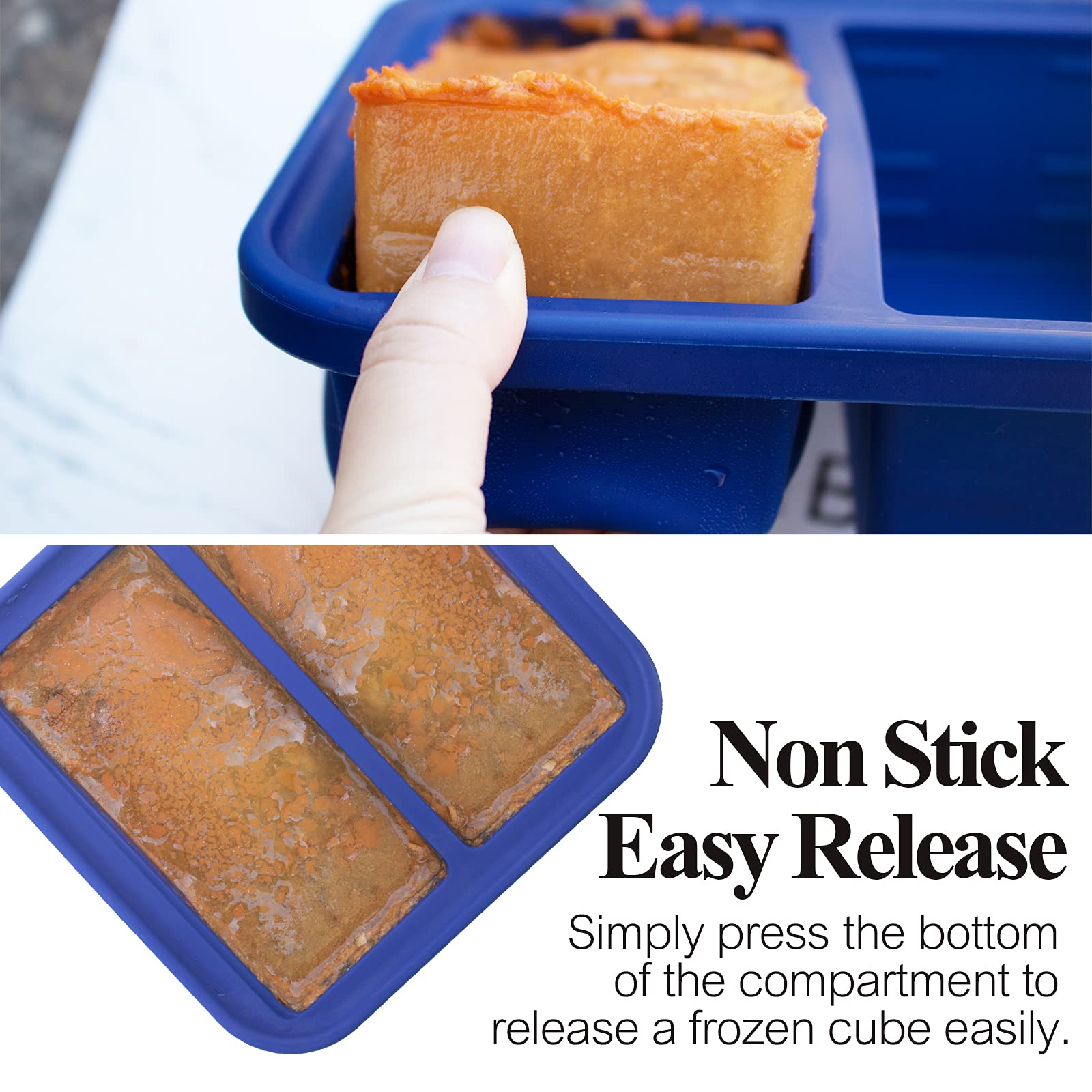 Kinggrand Kitchen stackable freezer tray with lid saves space in the freezer.