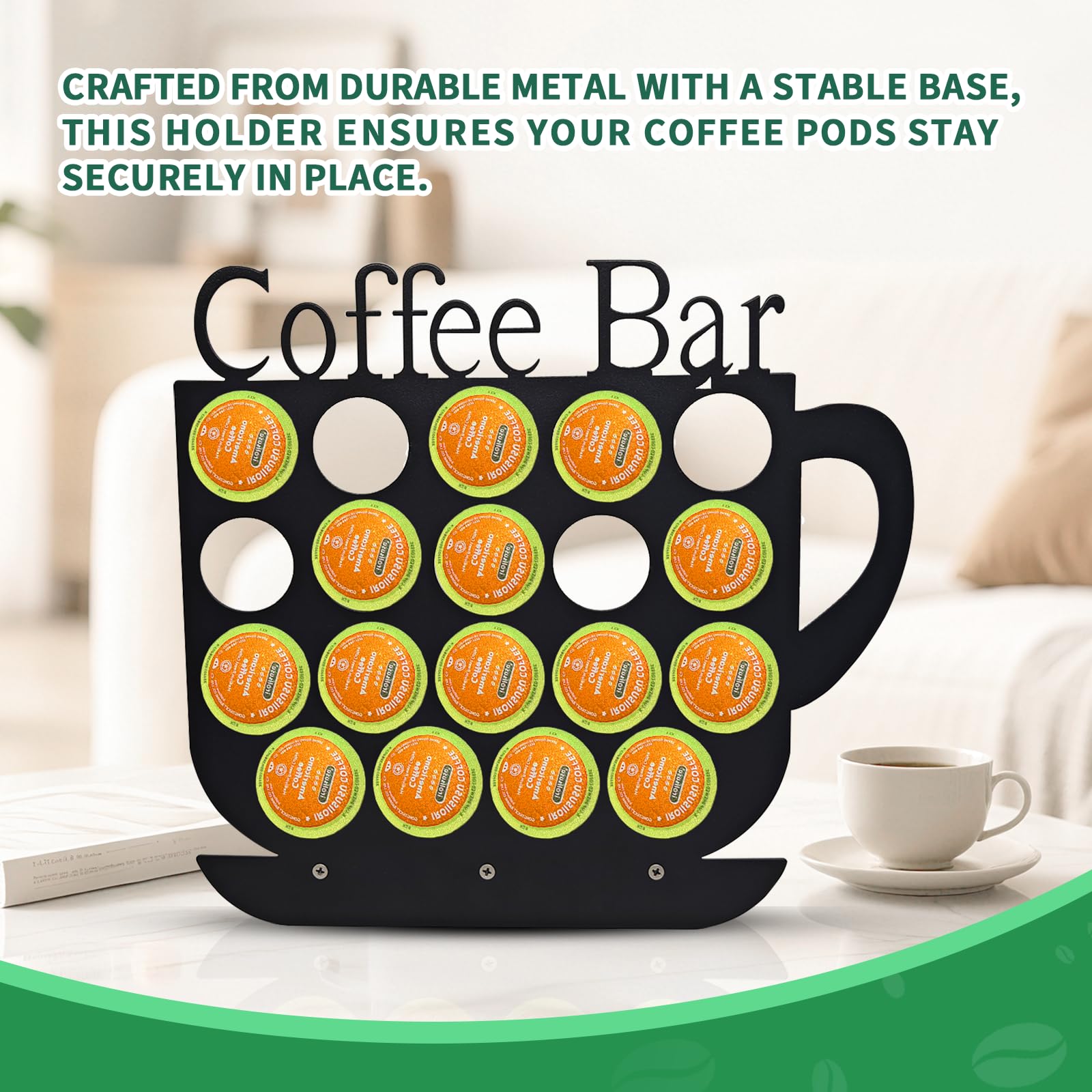KingLive K Cups Holder 19-pod layout for easy, visual pod selection.