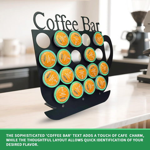 KingLive K Cups Holder black metal finish fits modern kitchen or office.