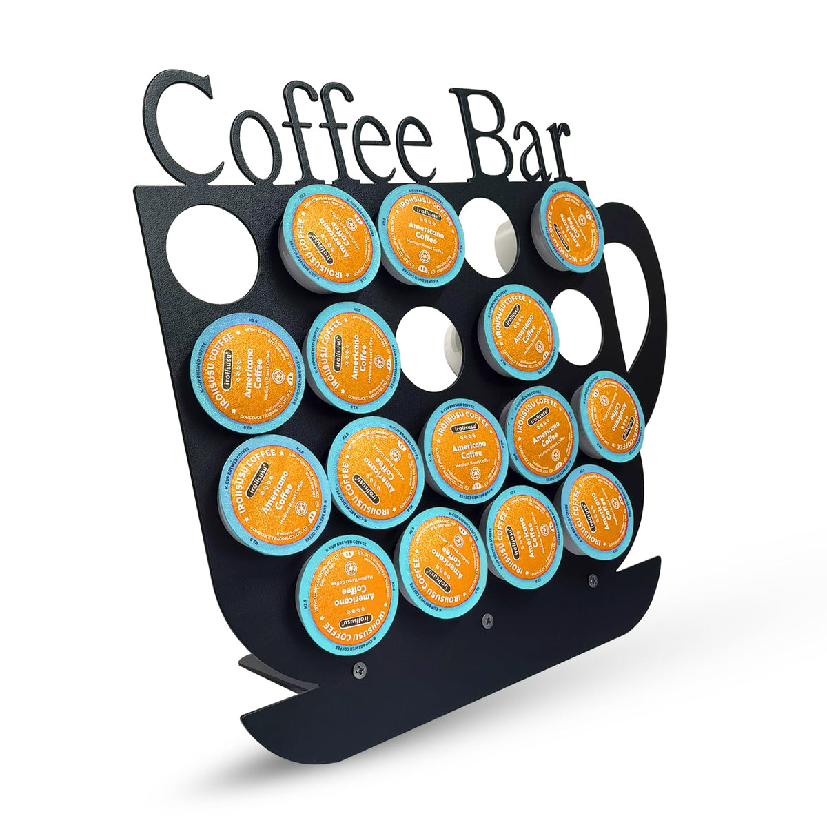 KingLive K Cups Holder front view showing a 19-pod display for organized coffee pods.