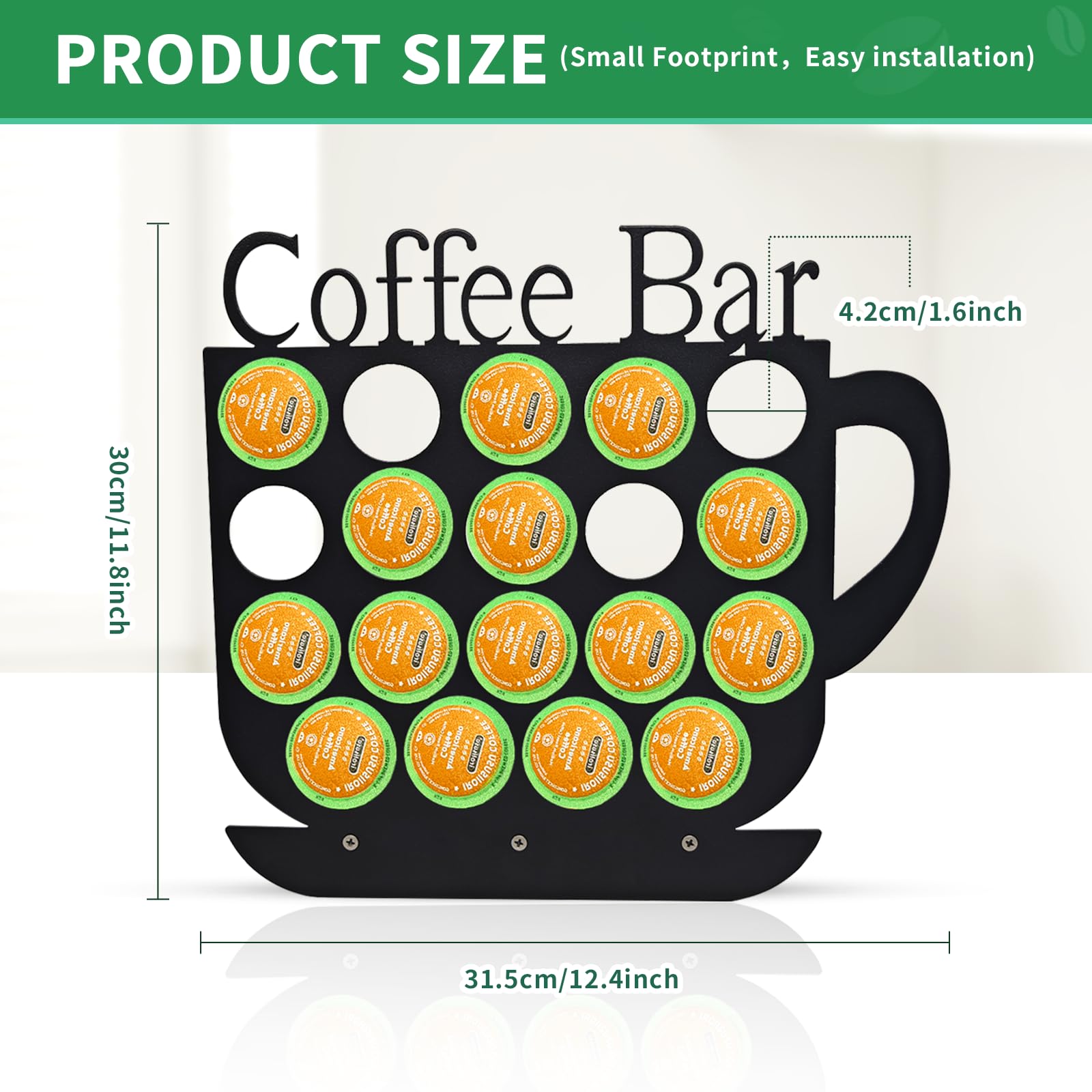 KingLive K Cups Holder side view highlighting vertical space-saving design.
