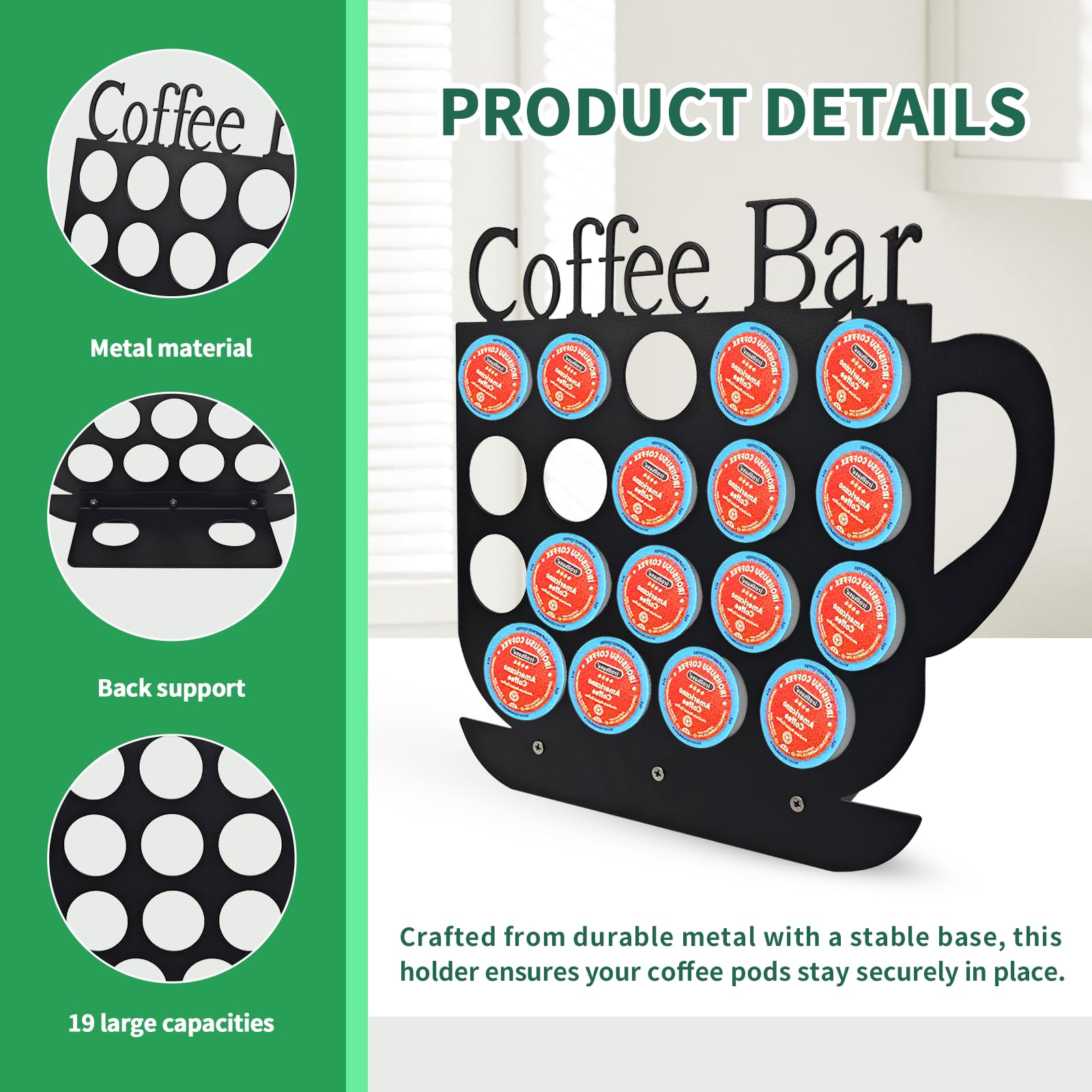 KingLive K Cups Holder top view emphasizing compact footprint for counters.