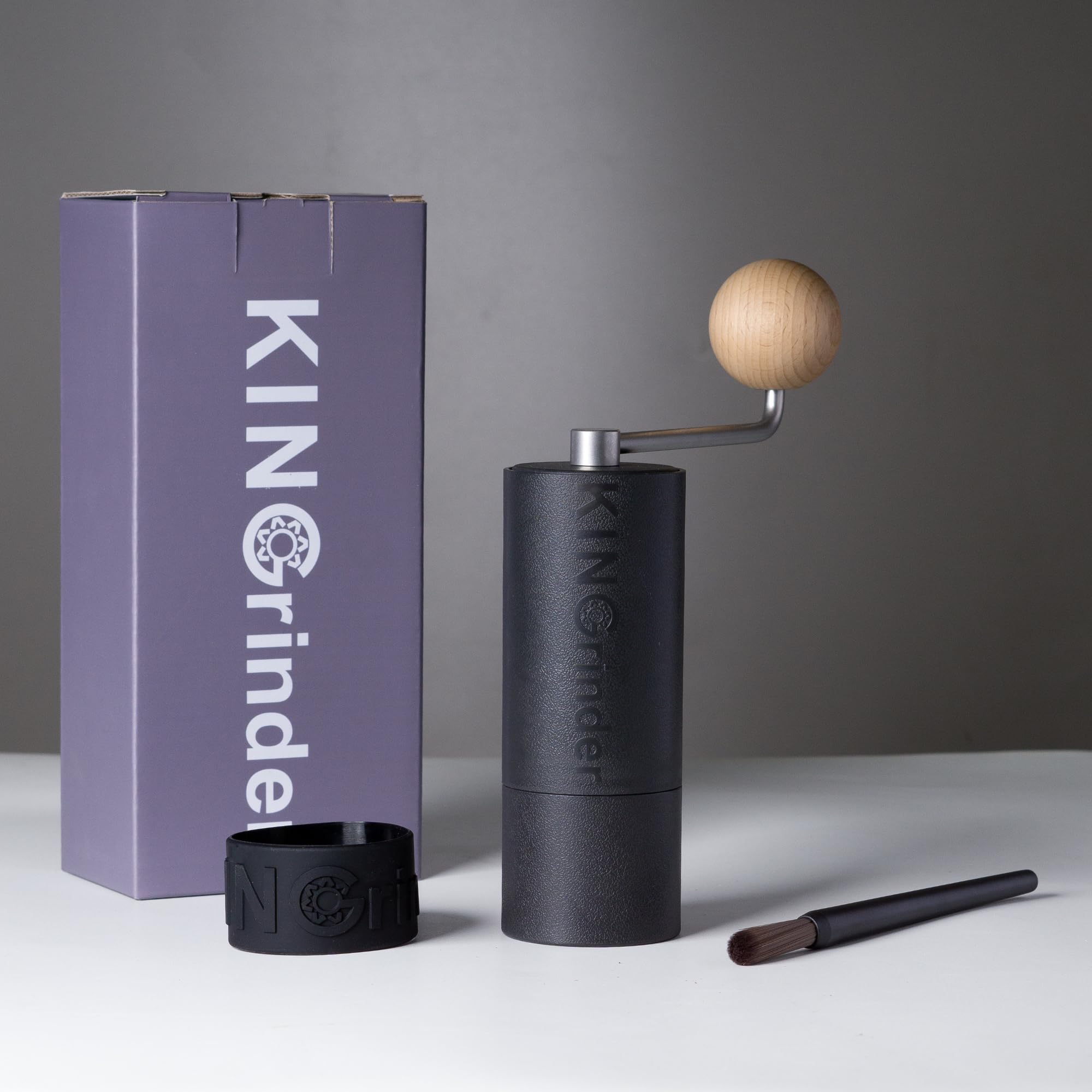 Kingrinder P2 easy clean disassembly with included cleaning brush.