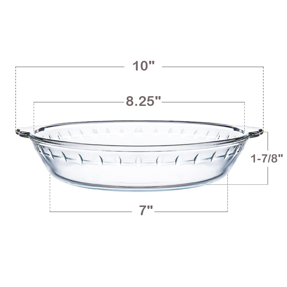 Kingrol 9-inch baking dishes in clear glass for even browning.