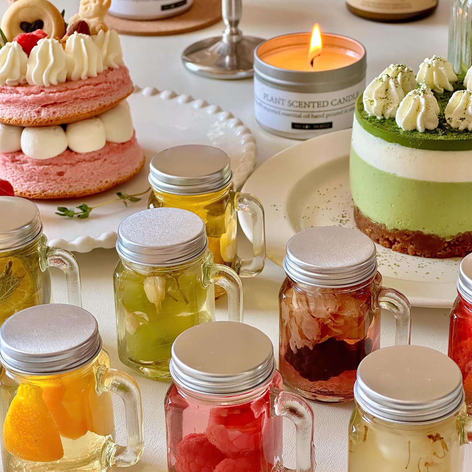 Kingrol candle and tea-light holder jars for cozy table decor.