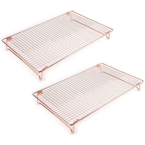 Kingrol copper-tone cooling rack 2-pack for even cooling of cookies