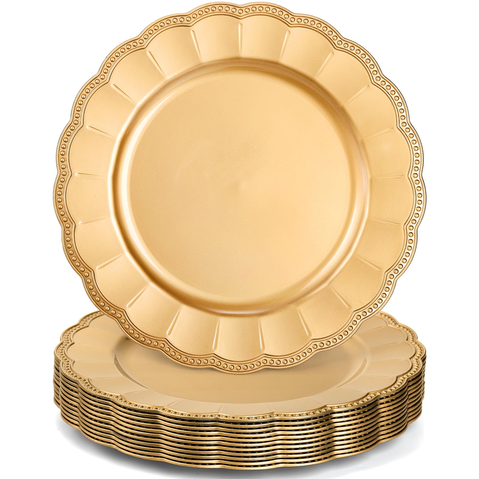 Kingrol gold charger plate 13-inch front view enhances table elegance