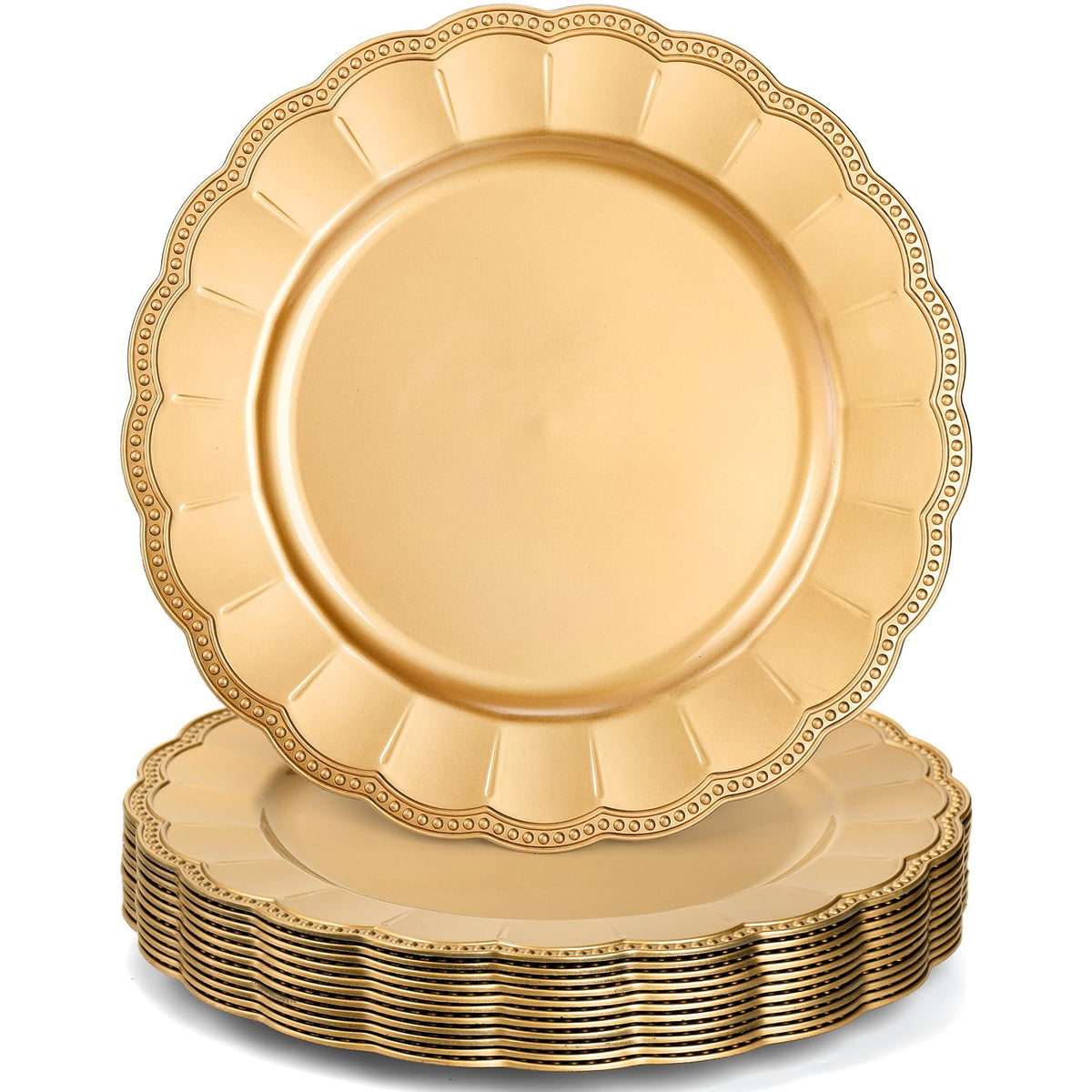 Kingrol gold charger plate 13-inch front view enhances table elegance