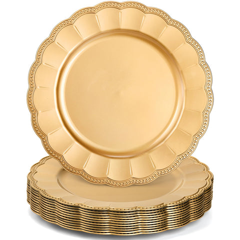 Kingrol gold charger plate 13-inch front view enhances table elegance