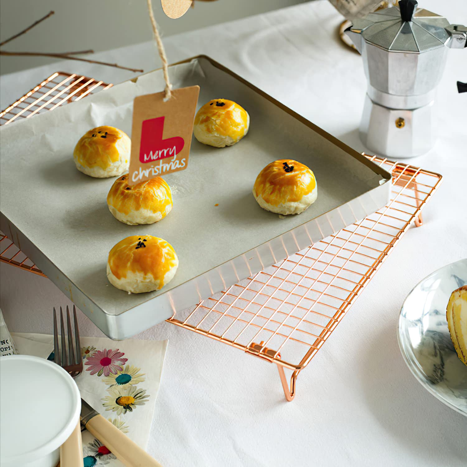 Kingrol copper-tone rack supports baked potatoes cooling evenly