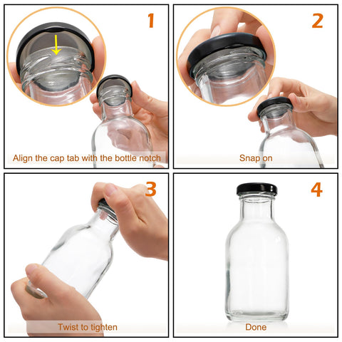 Kingrol wide-mouth glass bottle for easy pouring and refilling dressings