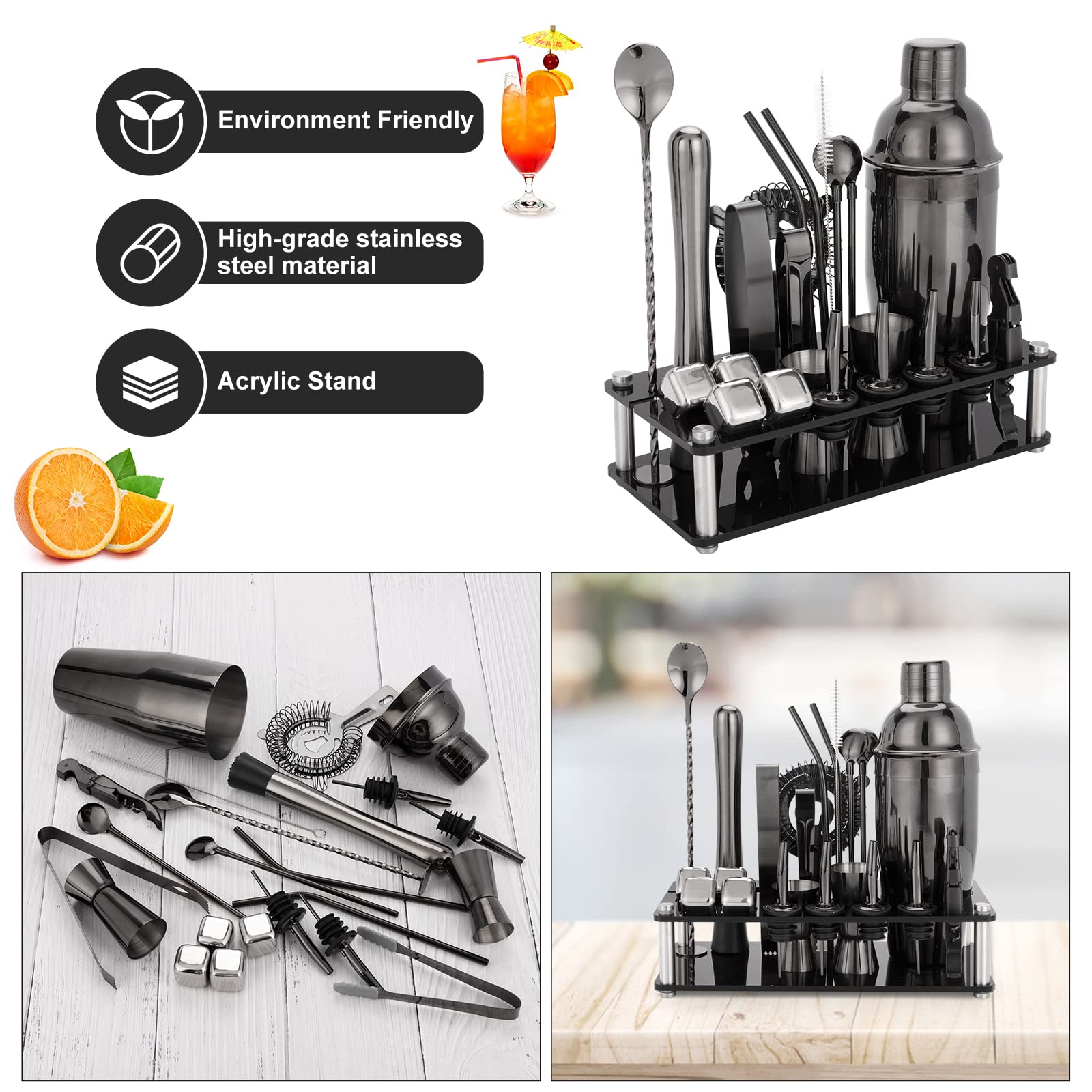 KINGROW muddler, strainer, and spoons for smooth, balanced cocktails