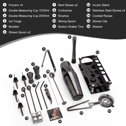 Kingrow premium 304 stainless steel bartending tools for durable, rust-resistant performance.