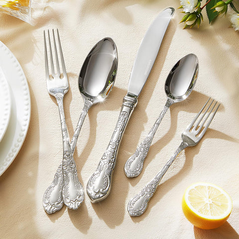 KINGSTONE 18/10 stainless steel flatware with polished finish for daily use.