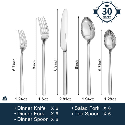KingStone 18/10 stainless steel flatware with durable, corrosion-resistant finish.