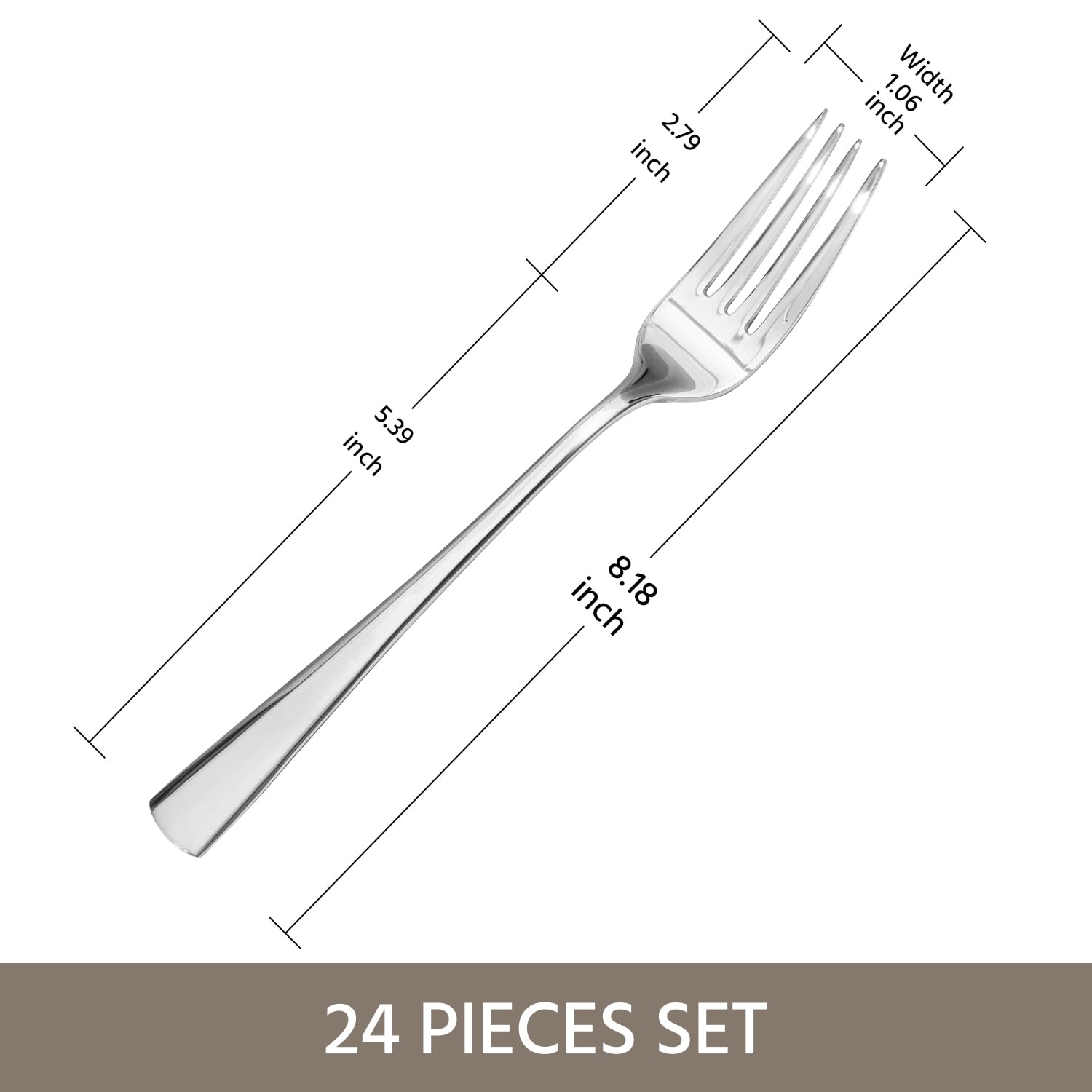 Kingstone 18-10 stainless steel forks close-up showing polished edges and safety.