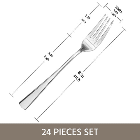 Kingstone 18-10 stainless steel forks close-up showing polished edges and safety.