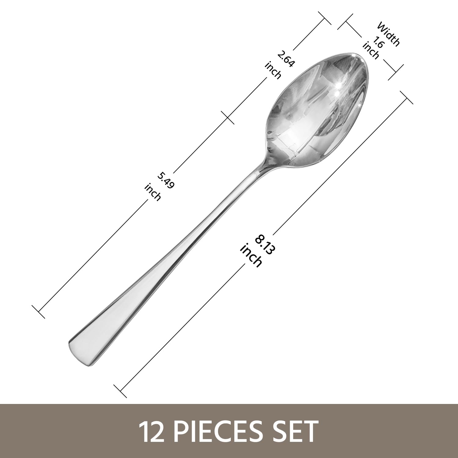 KINGSTONE 18/10 stainless steel spoons with mirror finish for elegant tableware.
