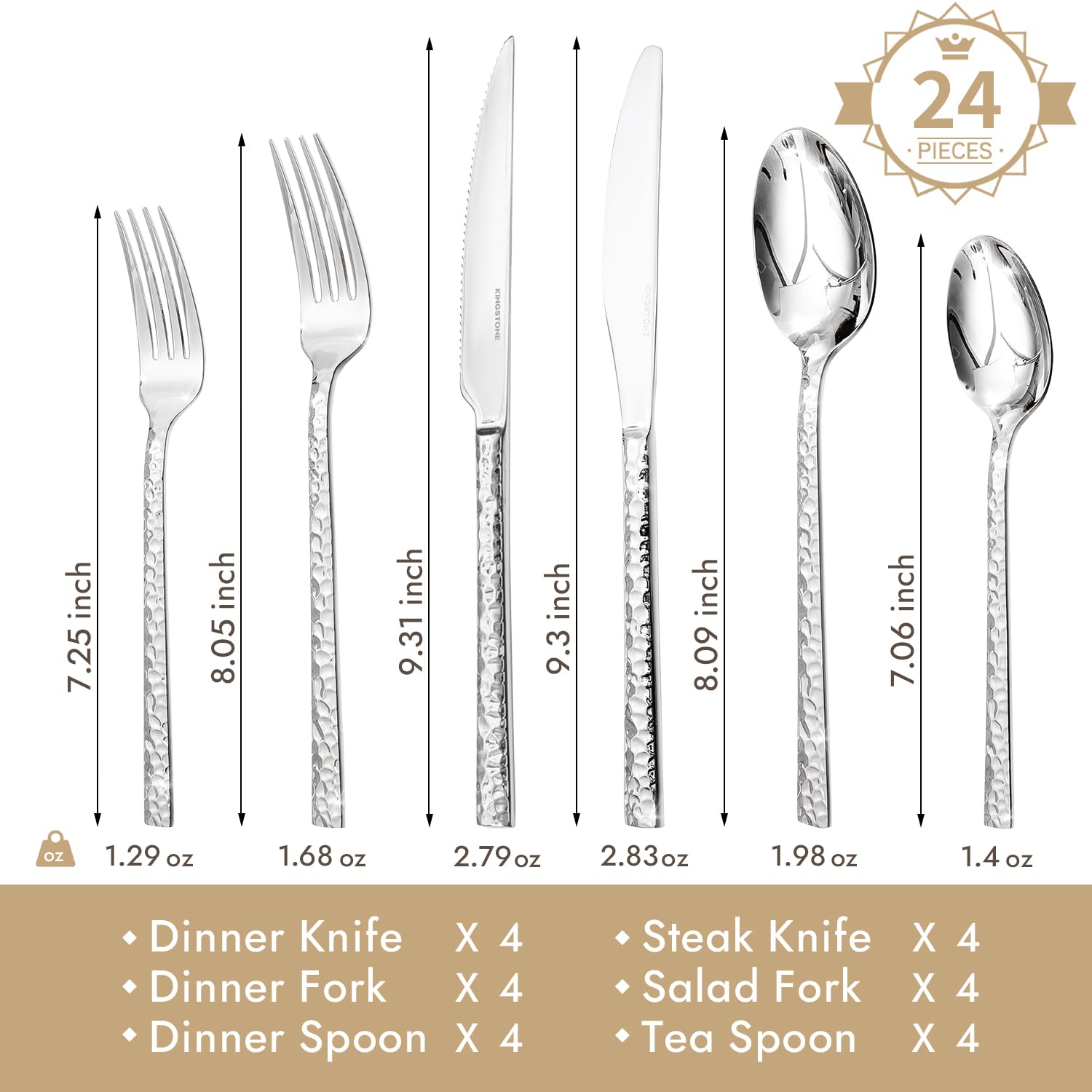 Kingstone 24pc dinner forks with a comfortable grip for everyday meals