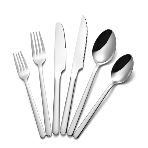 KINGSTONE 36-piece silverware set displayed on table for everyday family dining.