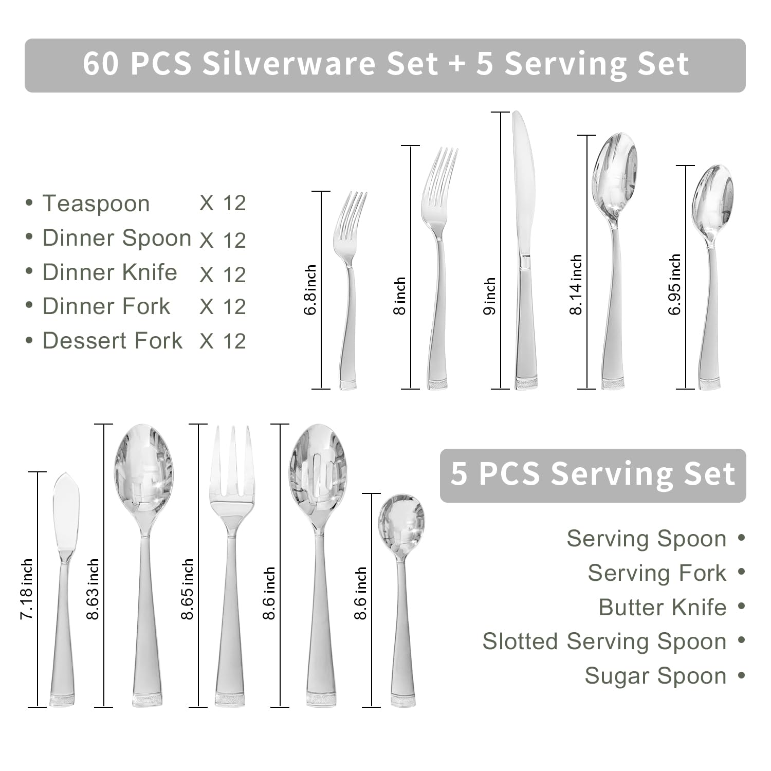 Kingstone 65-piece set ready for service for 12 guests