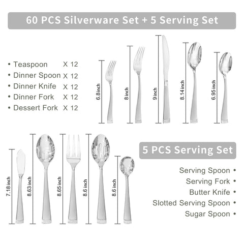 Kingstone 65-piece set ready for service for 12 guests