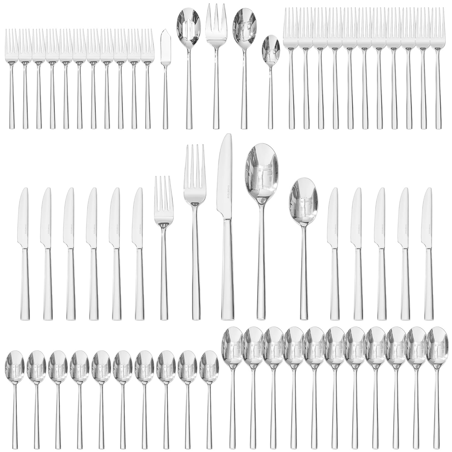 Kingstone 65-piece silverware set on a table for stylish home dining.