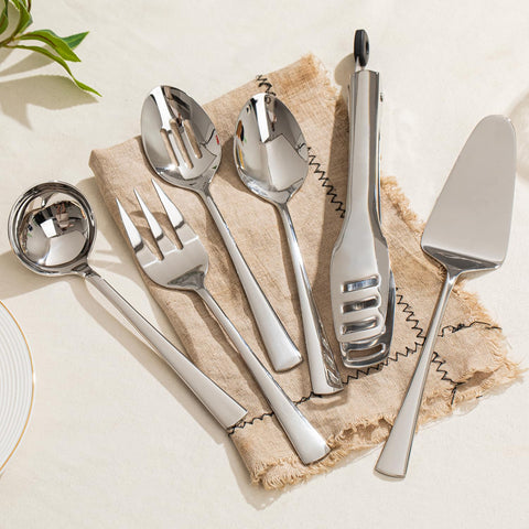 Kingstone 8-piece serving utensils set complete set for refined table presentation.