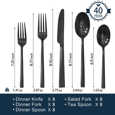 Kingstone black silverware dinner fork with forged texture for durable, long-lasting meals.