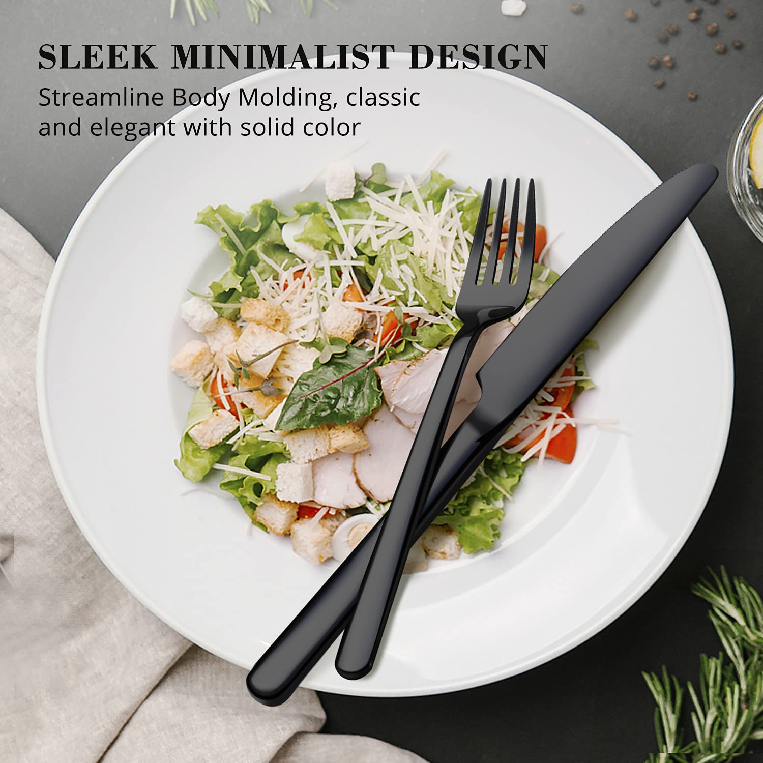 Kingstone black silverware set is easy to clean after family dinners